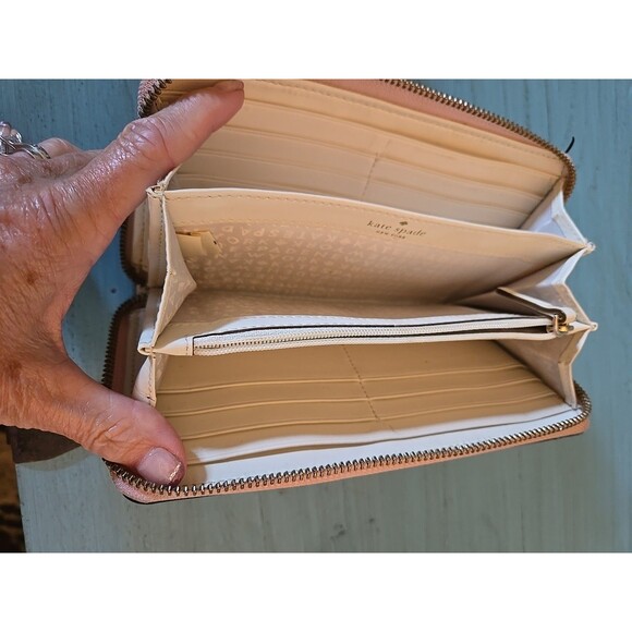 Kate Spade Pink Wallet Zipper, Women Leather Holds Cash Coins Credit Cards 7×3 - Picture 9 of 15